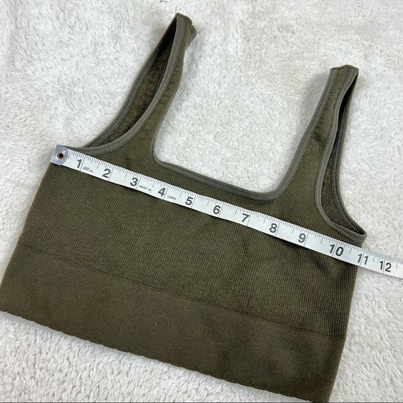 By Anthropologie Cropped Knit Tank Green Small Medium - Picture 4 of 7